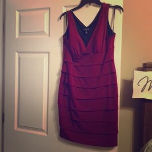 Wine colored cocktail dress